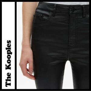 NWOT The Kooples Black Leather-Effect Slim Franky Jeans